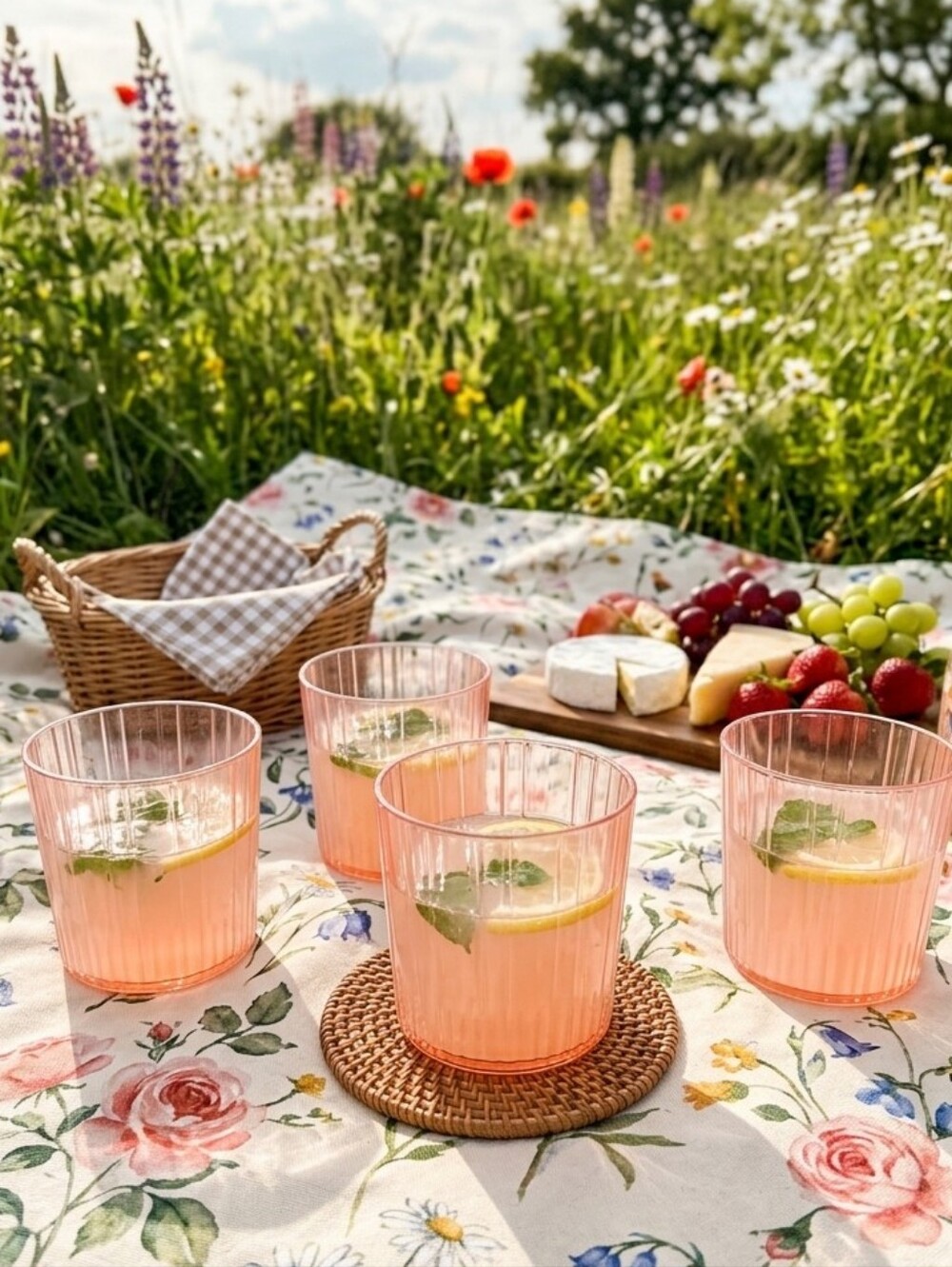 Hearth & Hand With Magnolia Textured Acrylic Pink Coral Tumblers🩷